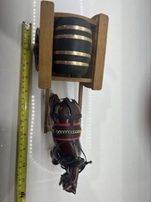 Vintage Shire Horse Pulling Cart With Barrel