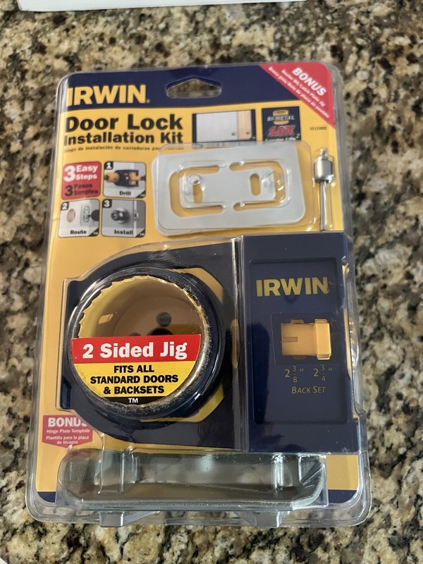 IRWIN Door Lock Installation Kit 2 Sided Jig for Standard Doors & Backsets
