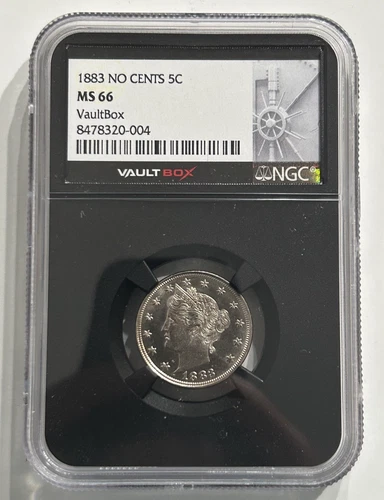 1883 V Nickel No Cents NGC MS66 