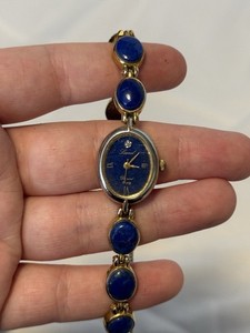 Vintage Lucoral Diamond Quartz Ladies Green Cabochon Gold Tone Japan Watch Lucoral Watches | eBay main image 4
