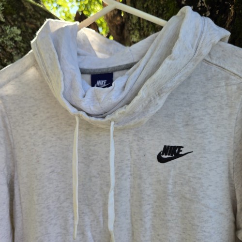 Nike Women's Size Medium Fleece Funnel Neck Pullover Hoodie Sweatshirt Gray - Picture 2 of 13