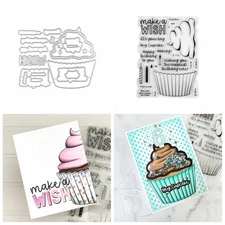 Birthday Cake Matel Cutting Dies Stamp Set DIY Scrapbooking Embossing Craft Card