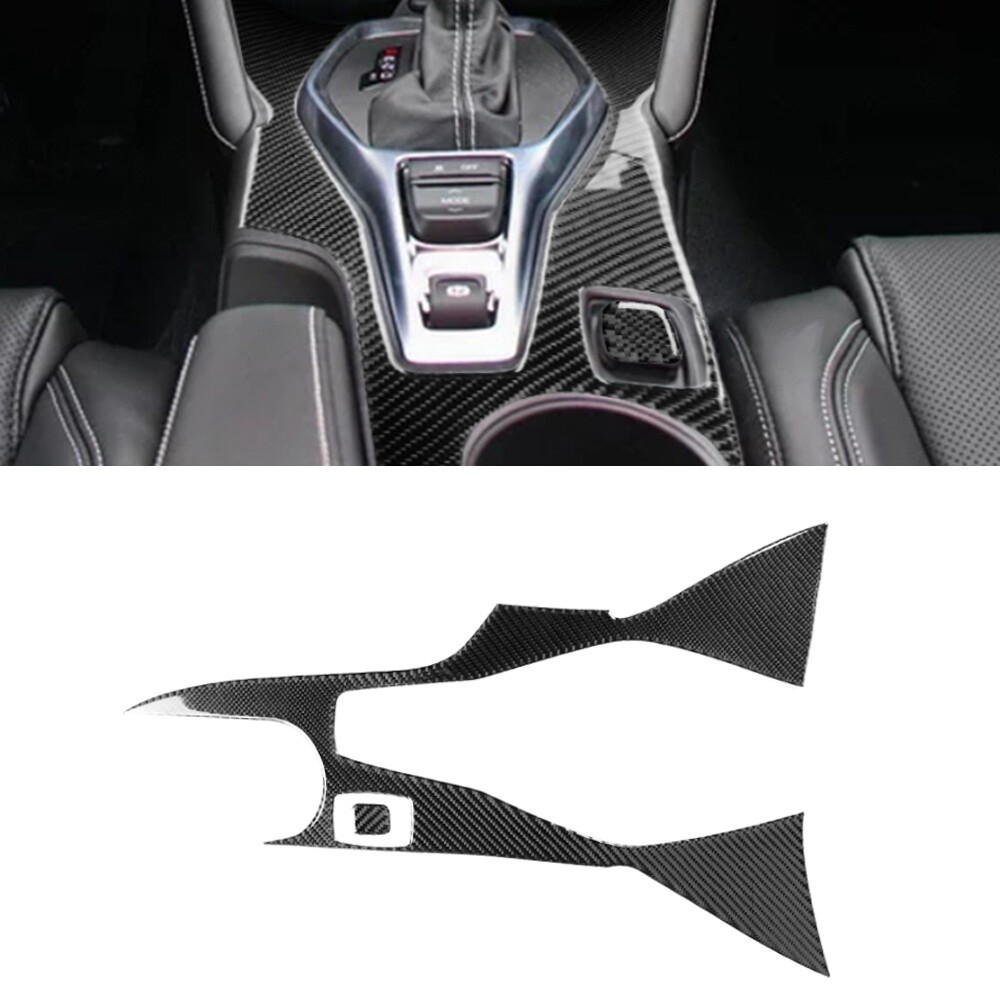 Carbon Fiber Gear Shift Panel Cover Decorative Trim For Chevrolet Camaro 17-19