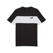 PUMA Essentials Block Tee Crew Neck Short Sleeve T-Shirt Mens Black Casual Tops