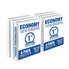 1 Inch 3 Ring Binders, Economy round Ring, Clear View Cover, 200 Sheet Capacity