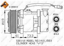 NRF 32275 Compressor, air conditioning for CITROEN,PEUGEOT
