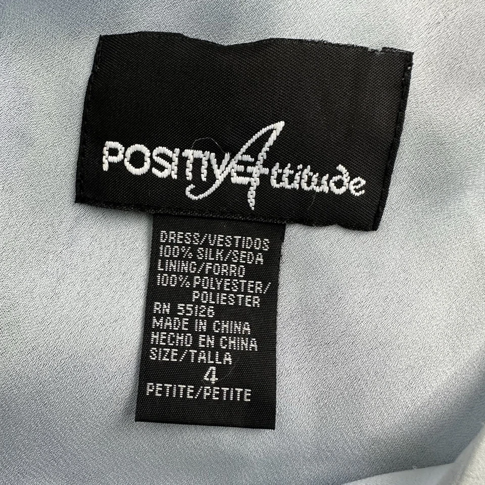 Vintage positive attitude purple sheer floral 100% Silk dress Size 4 Petite - Image 3 of 4