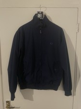 Fred Perry Made In England Harrington Jacket Blue Medium Pre Owned