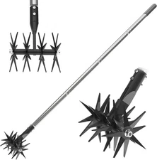 66in Rotary Cultivator with Tempered Spring Steel Tines and Adjustable Handle