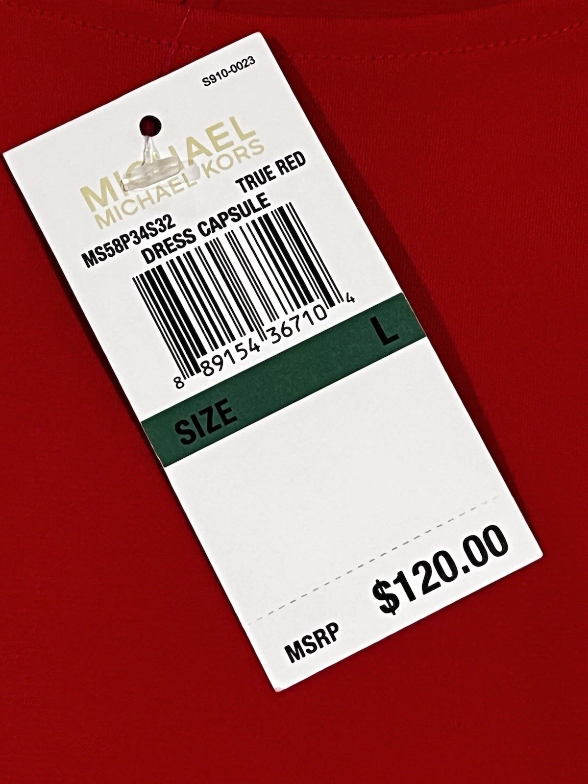 Abito rosso Michael Kors taglia grande con spalline a catena nuovo con etichetta prezzo consigliato $120