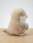 Kawaii Otter Plush Toy Holding Blue Fish - Soft Beige Sea Otter Stuffed Animal — photo 2