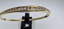 14K YELLOW GOLD DIAMOND BANGLE BRACELET 1.25TCW FULL CUT VINTAGE GRADUATED