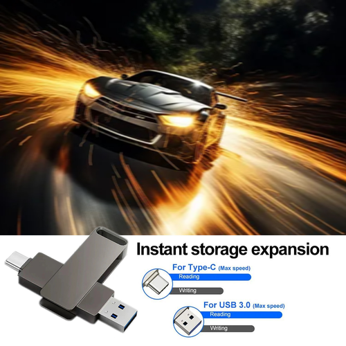 Clé USB haute vitesse 2 To 2 en 1 stylet métallique avec ports Type-C et USB - Photo 4/4