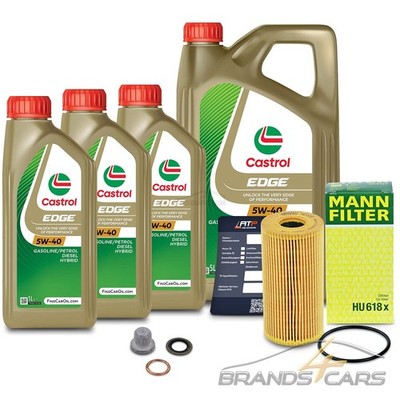 MANN ÖLFILTER+8L CASTROL EDGE 5W-40 MOTORÖL+SCHRAUBE+DICHTUNG 31878155