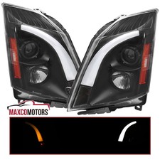 Black Projector Headlights Fits 2008-2014 Cadillac Cts Switchback Sequential Led Black Projector Headlights Fits 2008-2014 Cadillac Cts Switchback Sequential Led