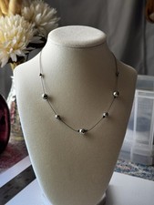 Silpada Sterling Silver 925 Hammered Bead Station Necklace 16