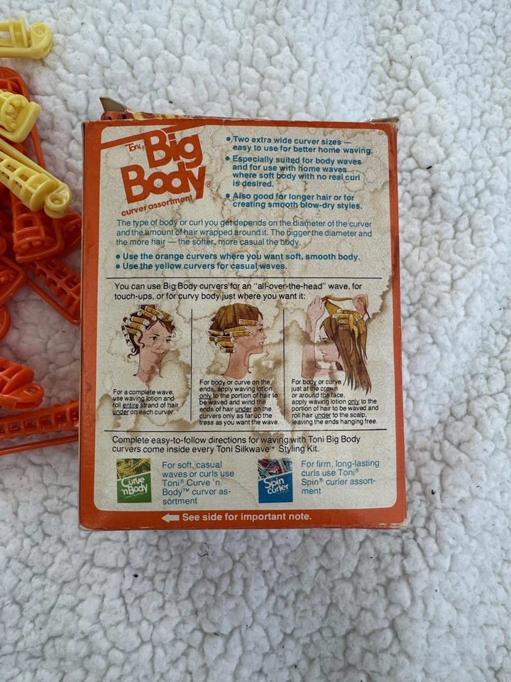 Toni Big Body Curver Assortment Hair Curlers Rollers 24 Vintage 1980s Gillette - Image 3 of 3