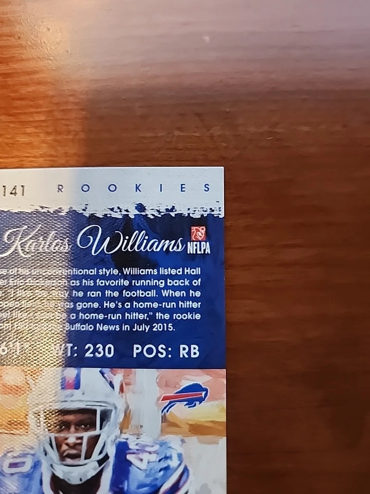 2015 Panini Gridiron Kings - Rookies Karlos Williams #141 Blue Frame (RC) - Image 4 of 4