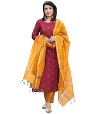Women's 3 Piece Kurta Pant Dupatta Set