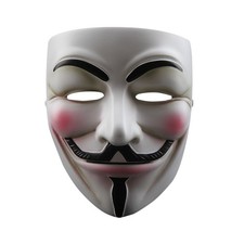 NEVLANTII V for Vendetta Mask, Guy Fawkes Quality Anonymous One Size, White