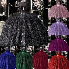 Shiny Sequins Quinceanera Sweet 15 16 Dresses Sweatheart Pageant Prom Ball Gowns