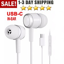 USB-C Type C Headphones Earbuds Earphone Mic For Samsung S22 S21 Plus Ultra 5G