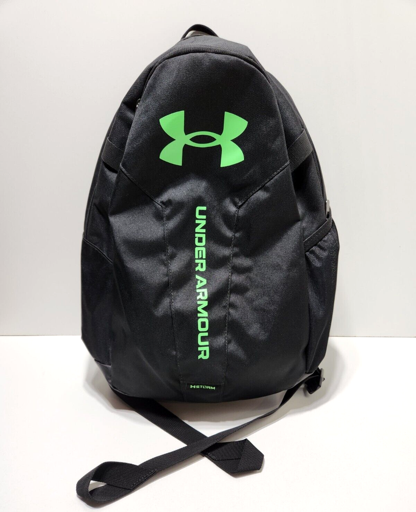 Under Armour Hustle Lite Black & Laser Green Waterproof Backpack