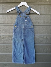 Vintage Lee Denim Overalls Sanforized Striped Boys Child Size Made in USA