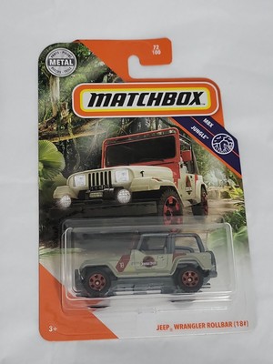 Matchbox Jeep Wrangler Rollbar MBX Jungle #72/100 Jurassic Park 1/64 NEW