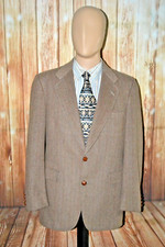 Hart Schaffner Marx Men Tweed Partial Lining Wooden Button Sports Coat Sz 38R