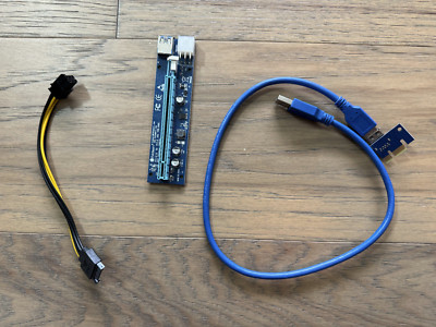 FebSmart PCIe Riser for Crypto Mining Rigs GPU PCIe 16x to PCIe 1x (3-Pack)