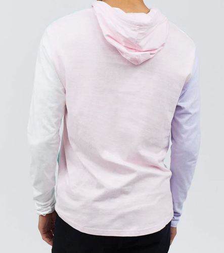 Color Block Long Sleeve Light Pastel Hoodie size small - Picture 4 of 4
