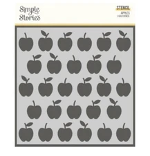 Simple Stories - School Life - Apples Stencil - Teacher - 6x6 - Brand New