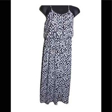MAGIC Black/White Print Maxi Dress Size Lg