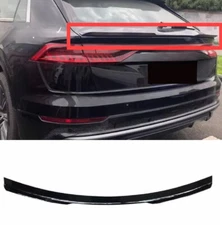 For Audi Q8 SQ8 RSQ8 2018+Glossy Black ABS Rear Tail Trunk Spoiler Wing Lip Trim
