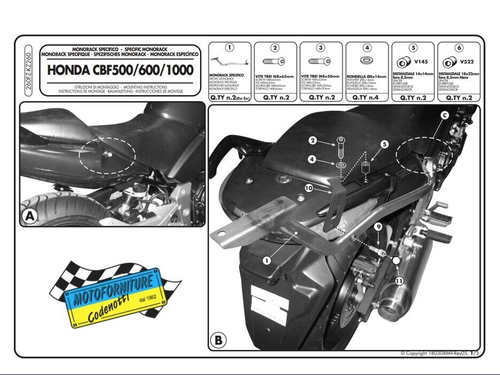 Attacco Posteriore MONOKEY/LOOK GIVI 260FZ HONDA CBF 500/CBF 600S/CBF 600N 04-12 - Foto 2 di 2