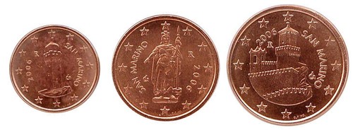 San Marino 2006 - Mini Set 3 Euro Münzen (UNC) *SELTEN* - Bild 1 von 2
