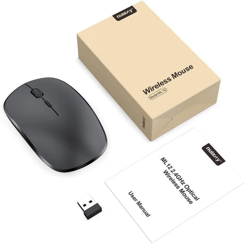 Nulaxy 2.4G Wireless Mouse,Portable  Mouse Mobile Optical Mice with USB Receiver - Image 2 of 4