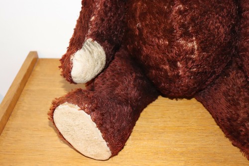 RARE ANCIEN JOUET ENFANT OURS BRUN EN PELUCHE. DECO CHAMBRE 64 cm Teddy bear - Imagen 5 de 9