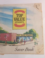 2 Vintage Top Value Stamps Saver Books  With Stamps, Grocery Store Ephemera