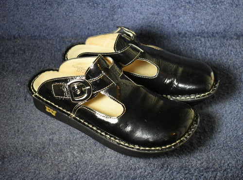 Alegria PG Lite Black Patent Leather ALG-101 Mules Clogs Shoes, 36 / 6, 6.5