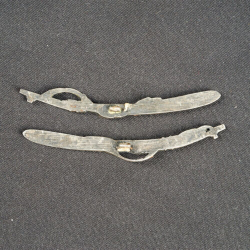 Japan Antik Tachi Großes Schwert Menuki Silber Box Schwert Tsuba Katana Kozuka selten - Bild 4 von 5