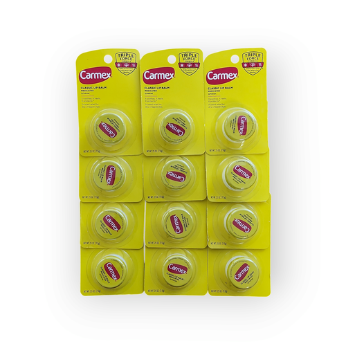 12-Pack Carmex Classic Lip Balm .25oz Each
