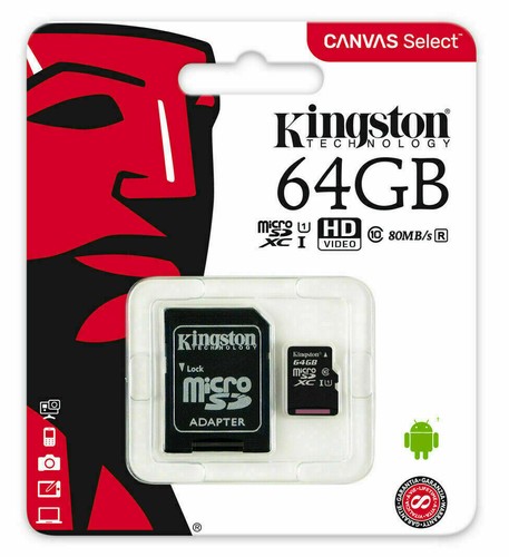 Kingston Carte Micro SD 32Go 64Go 128Go TF Classe 10 pour Smartphones Tablettes - Photo 5 sur 6