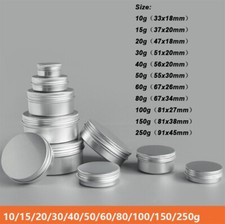 Aluminum Tin Jars Metal Empty Storage Box DIY Cosmetic Packaging Case 10g-250g