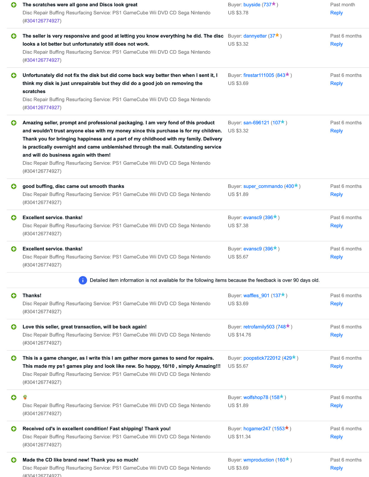 Disc Repair Buffing Resurfacing Service PS1 GameCube Wii DVD CD Bluray Nintendo