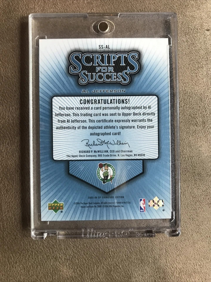 2005-06 Al Jefferson SP Signature Edition Scripts for Success 24/200 Auto NM+ - Image 4 of 4