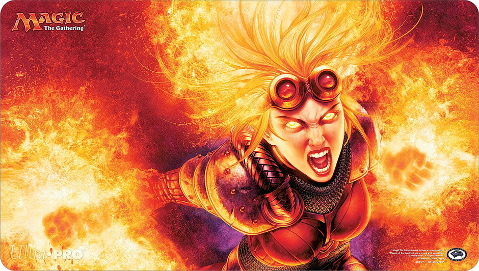 Игровой коврик Chandra Ablaze от MTG Playmat, ПОДПИСАННЫЙ Стивом Аргайлом, Ultra Pro Magic