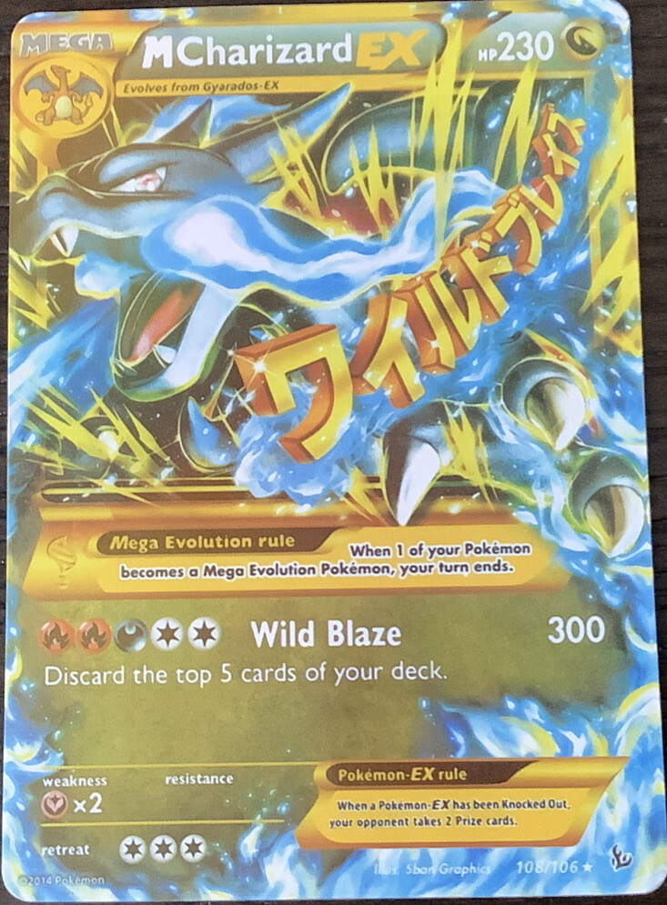 Mega Chardizard EX (Blue). 2014. 108/106. Mint Condition. Full Art
