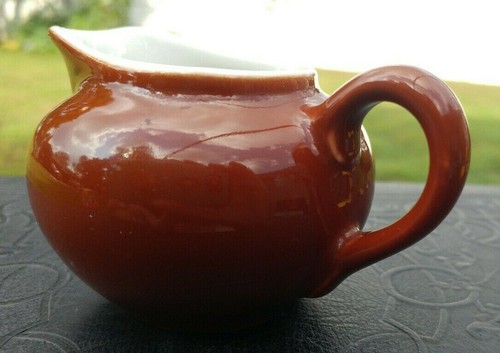 ACF Italy Demitasse Milchkännchen Ersatzteil Spiegel Braun Rot Ware Weiß Innen - Bild 4 von 8